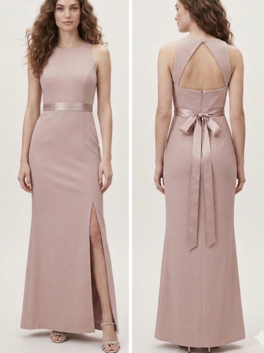 Adrianna Papell Idris Blush Pink Dress Wedding Guest Anthropologie BHLDN NWT 2